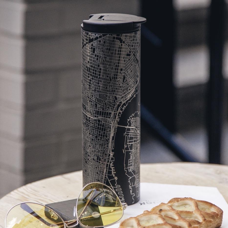 Columbia - Tennessee Engraved Map Tumbler in Matte Black