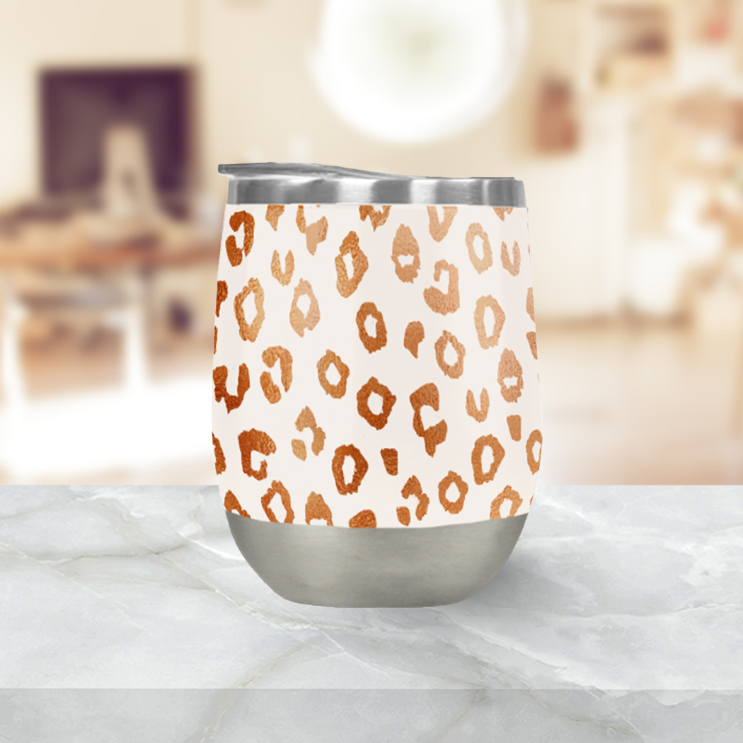 Copper Leopard Print Tumbler