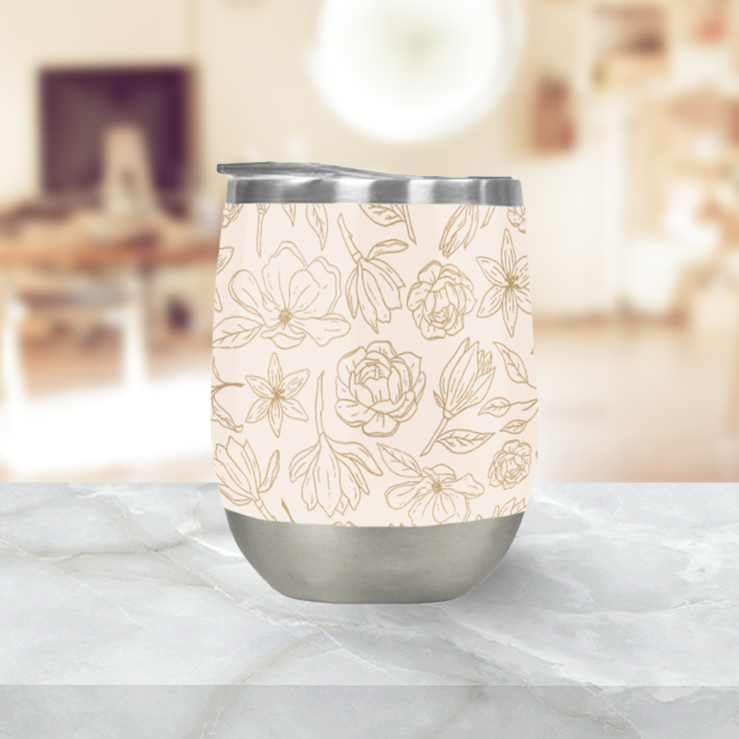 Gold Magnolia Tumbler