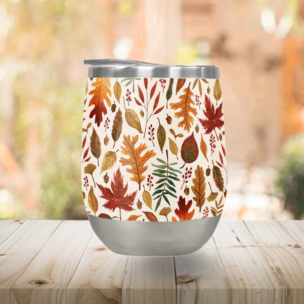 Watercolor Fall Leaves Stemless Tumbler