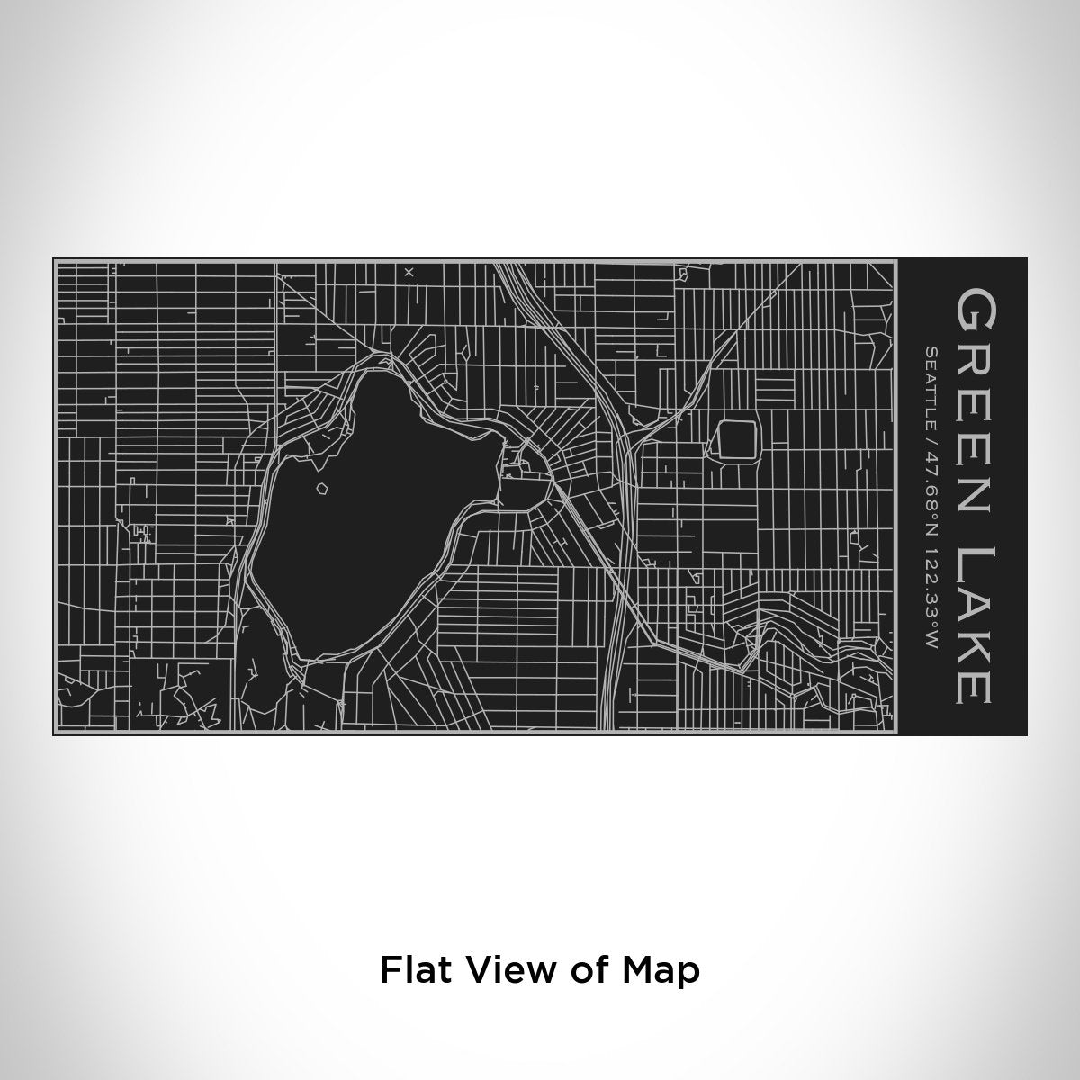 Green Lake - Seattle Engraved Map Insulated Bottle in Matte Black