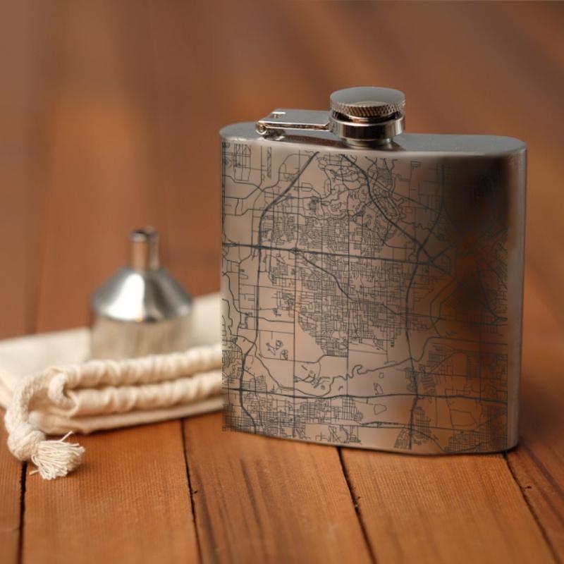 Irving - Texas Map Hip Flask