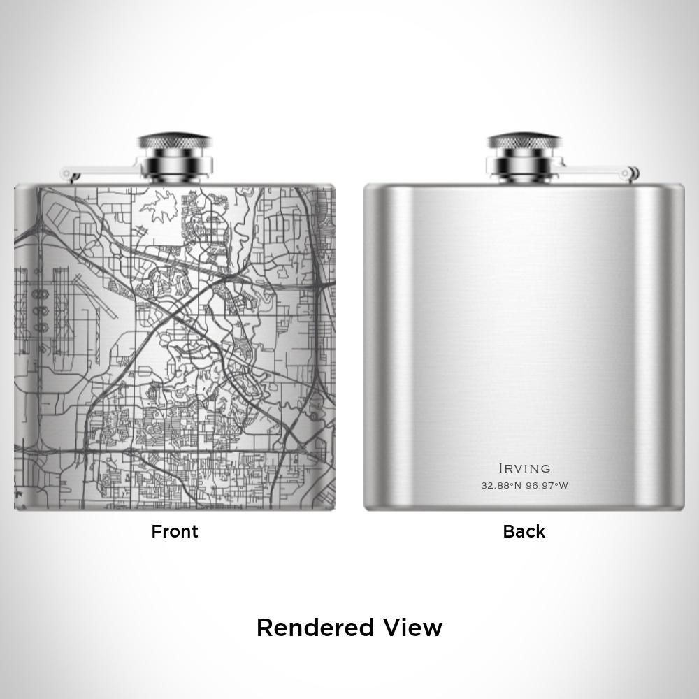 Irving - Texas Map Hip Flask
