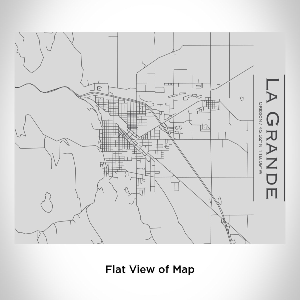 La Grande - Oregon Engraved Map Bottle with Bamboo Top