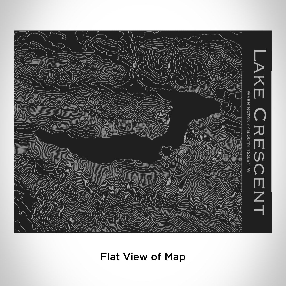Lake Crescent - Washington Engraved Topographic Map Bottle with Bamboo