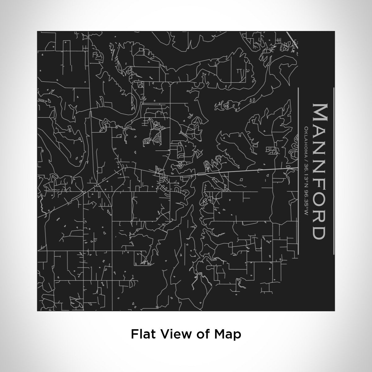 Mannford - Oklahoma Engraved Map Tumbler in Matte Black