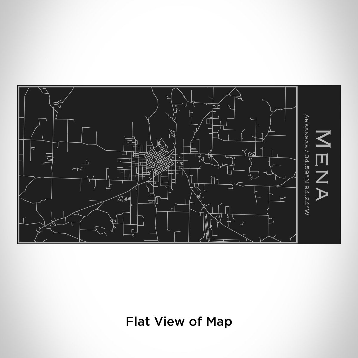 Mena - Arkansas Engraved Map Insulated Bottle in Matte Black