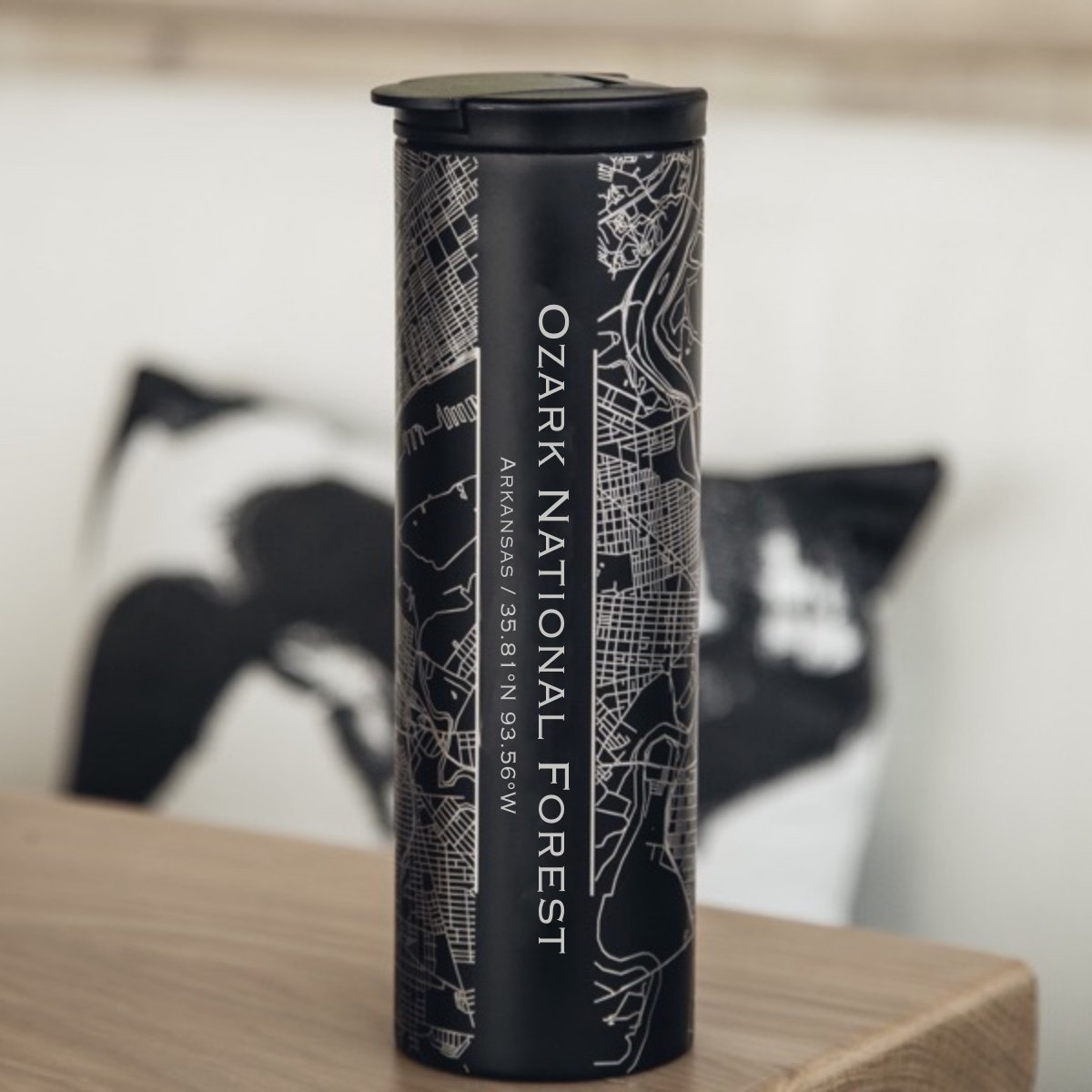 Ozark National Forest - Arkansas Engraved Topographic Map Tumbler in