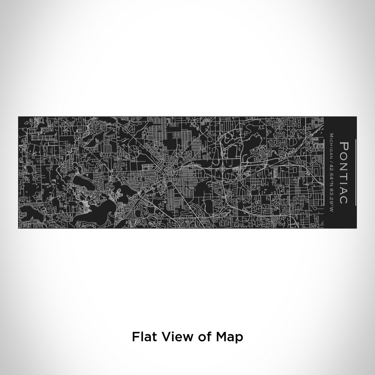 Pontiac - Michigan Engraved Map Insulated Cup in Matte Black