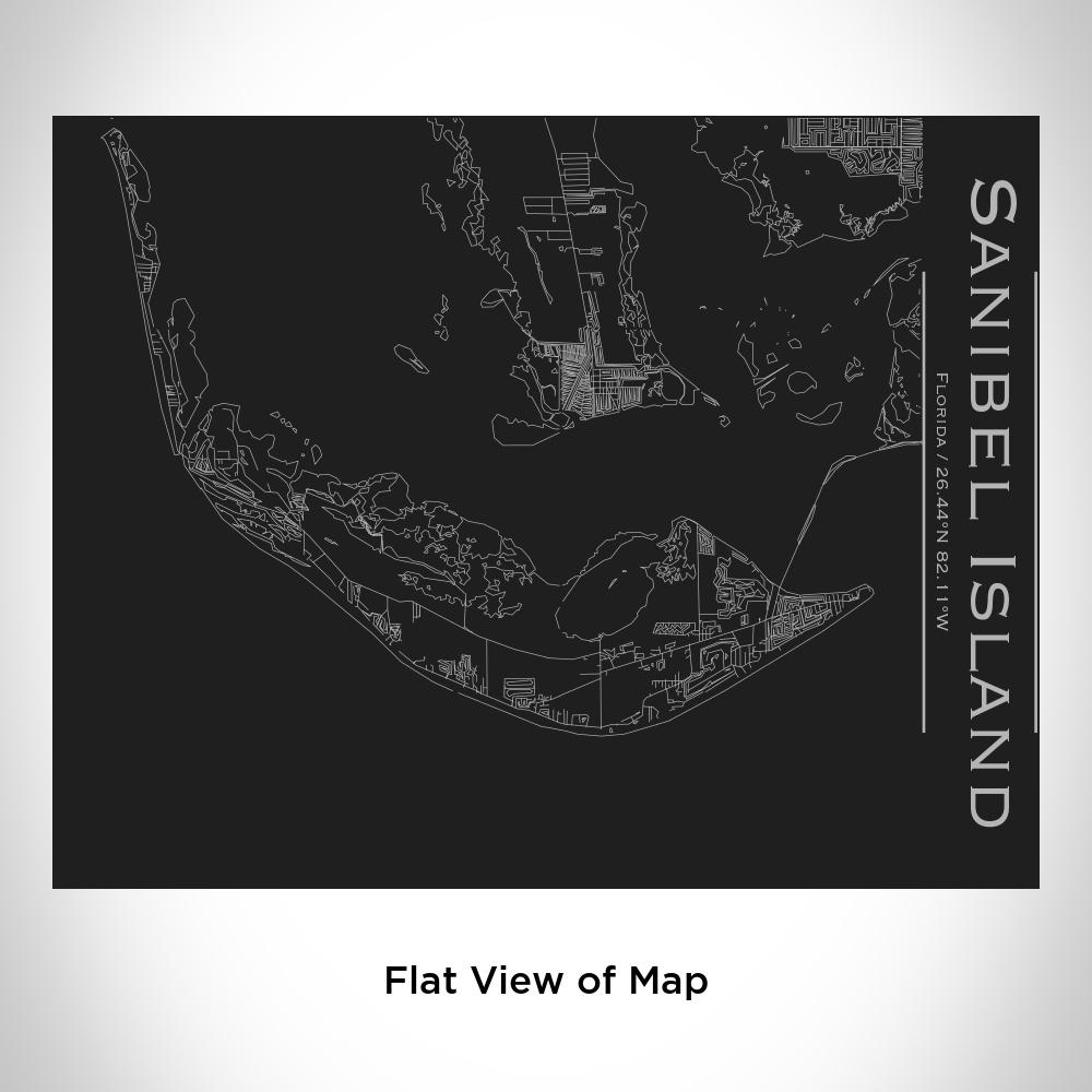 Sanibel Island - Florida Map Bottle with Bamboo Top in Matte Black