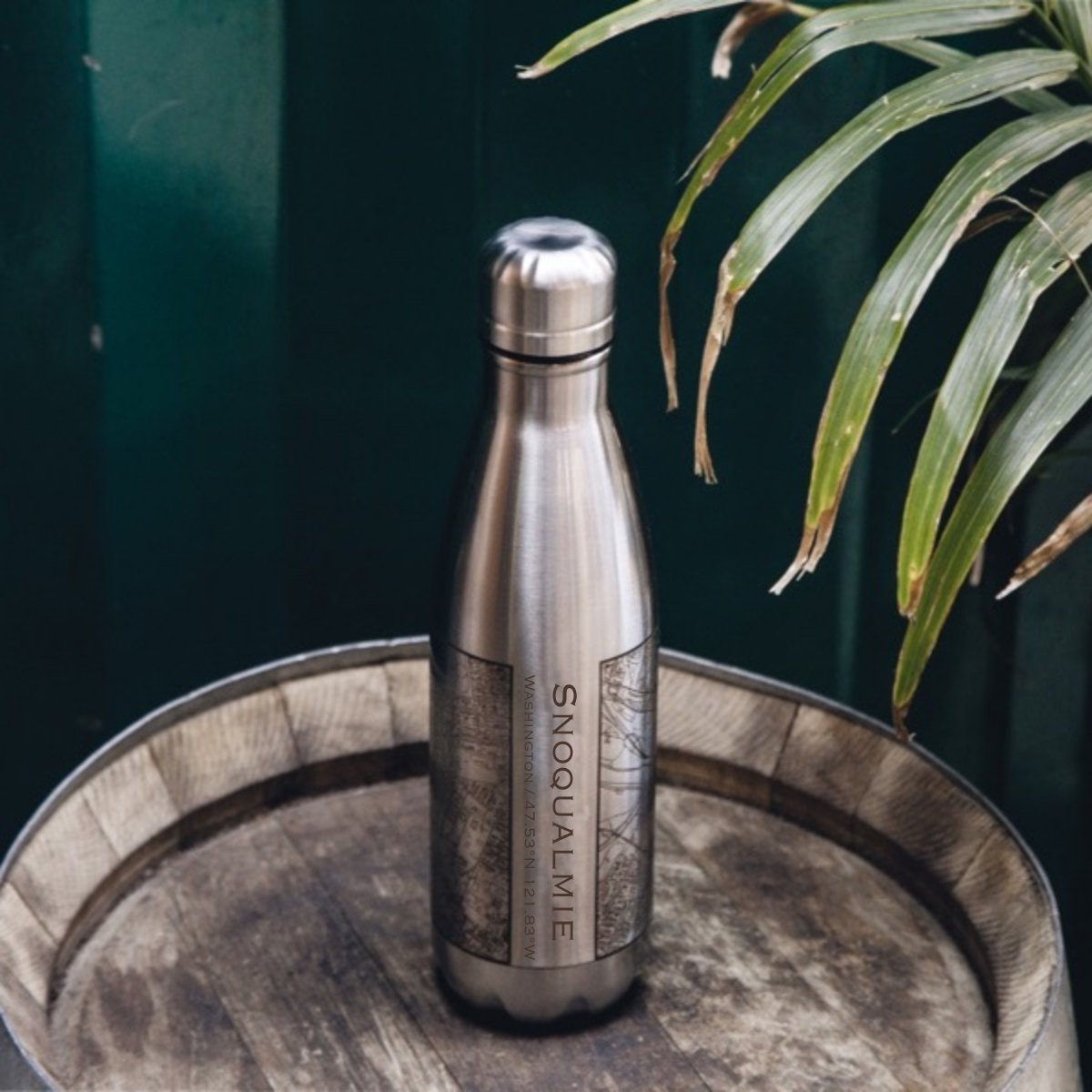 Snoqualmie - Washington Engraved Map Insulated Bottle