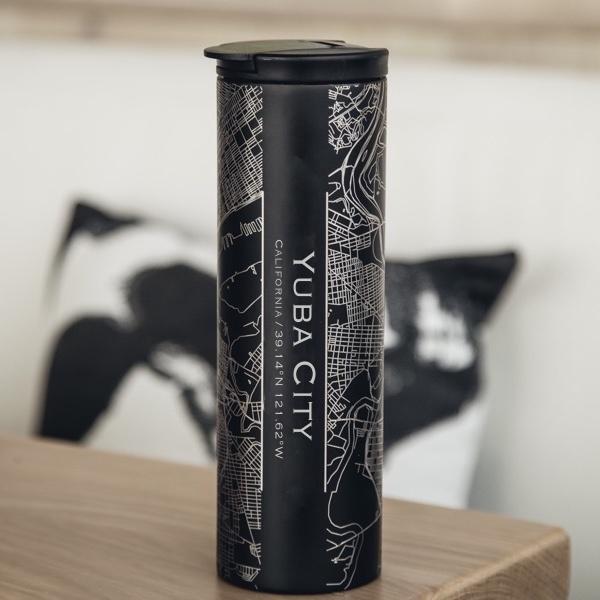 Yuba City - California Map Tumbler in Matte Black