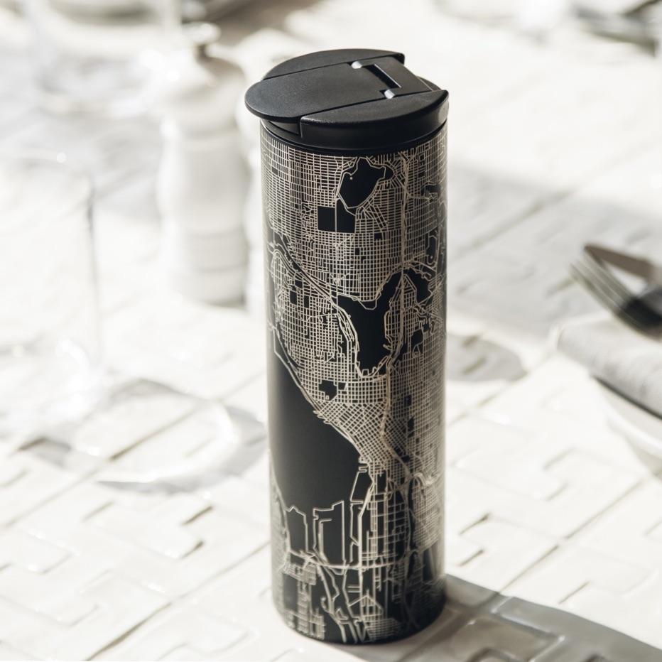 Columbia - Tennessee Engraved Map Tumbler in Matte Black