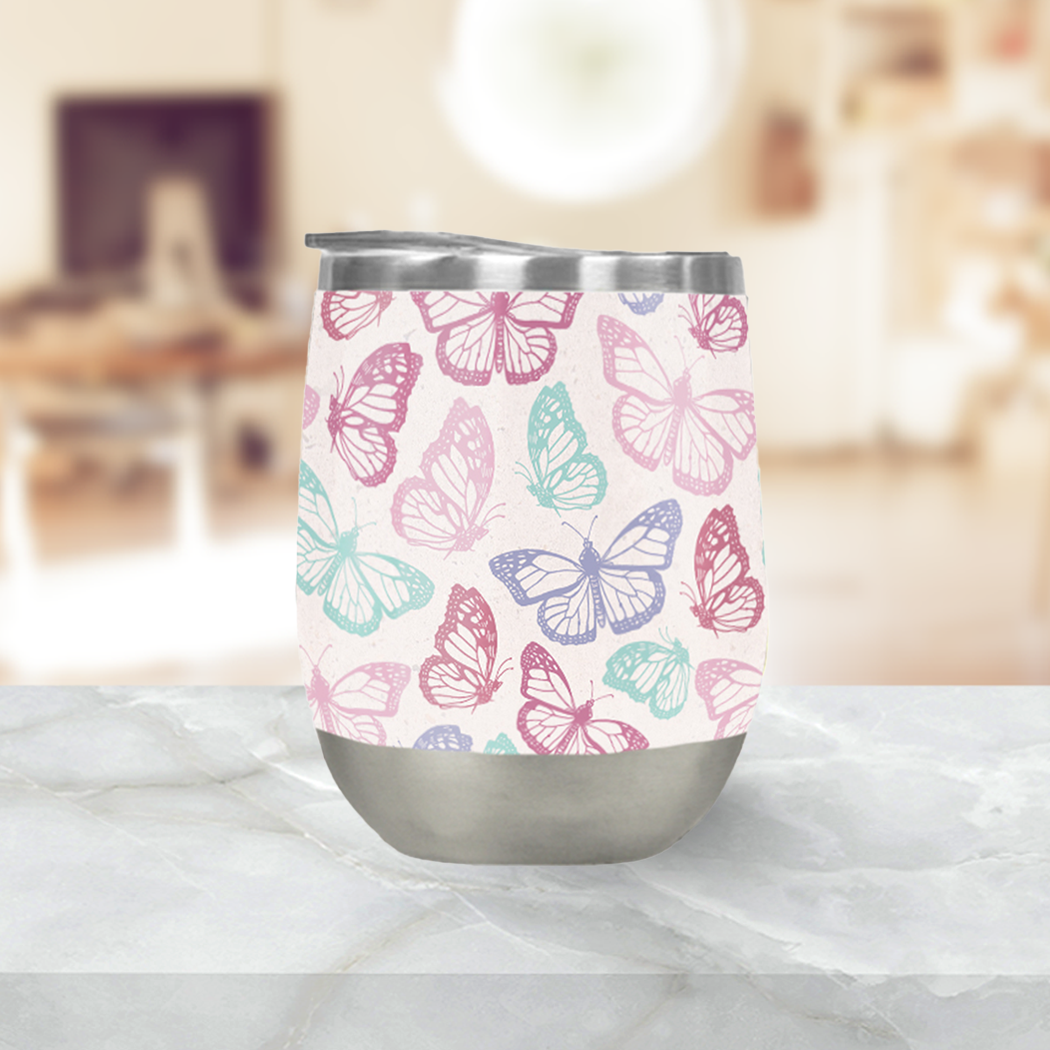 Pink Butterfly Tumbler