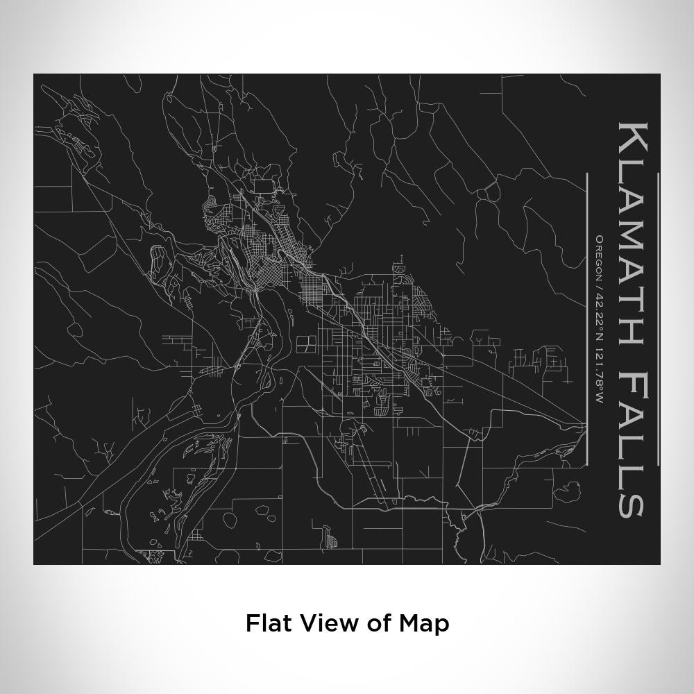 Klamath Falls - Oregon Map Bottle with Bamboo Top in Matte Black